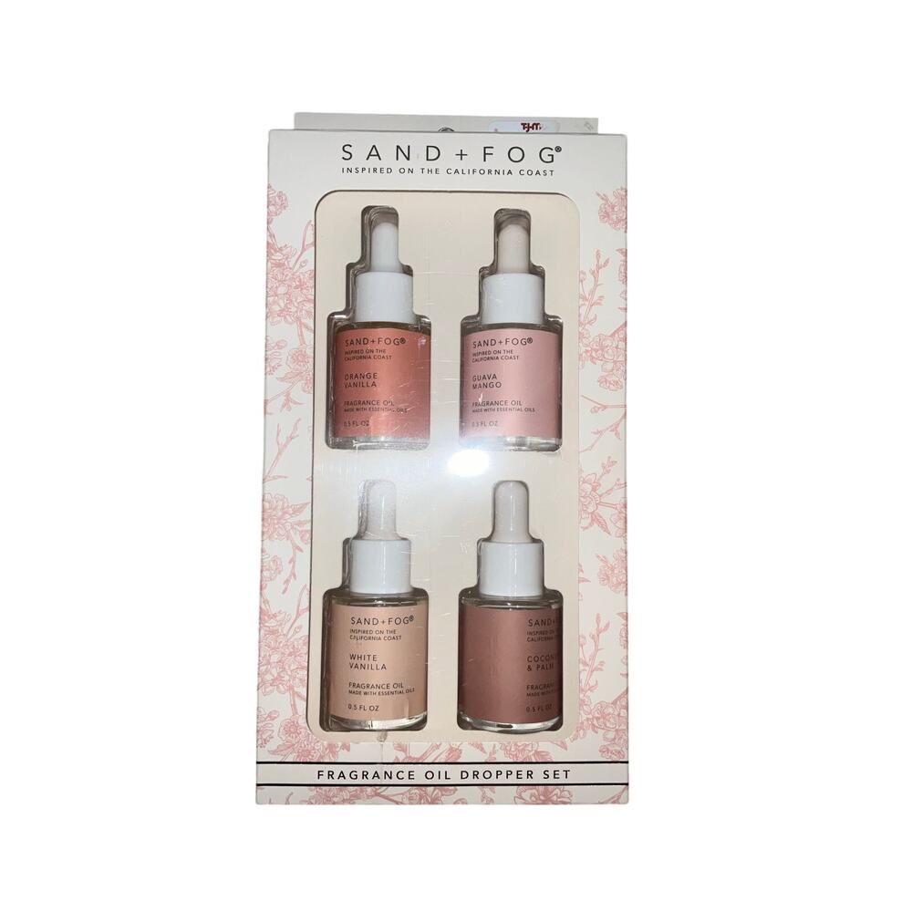 Sand + Fog  Fragrance Oil Dropper Set Orange And White Vanilla, Guava Mango